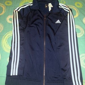 Adidas Navy Blue/White Track Jacket L NWOT